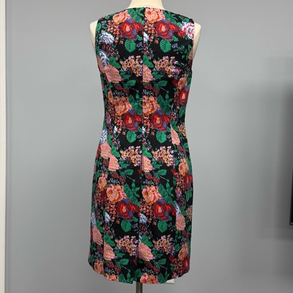 J CREW Adachi Black Floral Mercy Sheath Dress 8 Knee Length Multicolor Jacquard - Picture 6 of 14